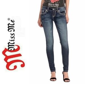 MISS ME Signature Skinny Dark Wash Jeans JE4009534R Size 27 x 30